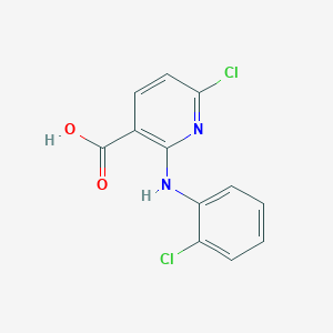 molecular formula C12H8Cl2N2O2 B2535185 6-Chloro-2-(2-chloroanilino)pyridine-3-carboxylic acid CAS No. 1484841-71-5