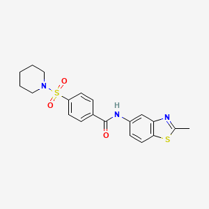 molecular formula C20H21N3O3S2 B2535190 N-(2-methylbenzo[d]thiazol-5-yl)-4-(piperidin-1-ylsulfonyl)benzamide CAS No. 361471-66-1