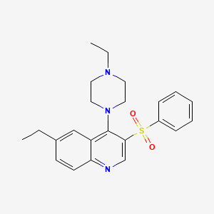 molecular formula C23H27N3O2S B2535193 3-(苯磺酰基)-6-乙基-4-(4-乙基哌嗪-1-基)喹啉 CAS No. 866843-19-8