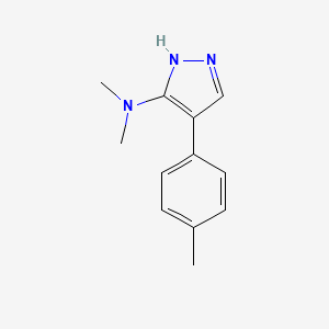 molecular formula C12H15N3 B2535197 N,N-Dimethyl-4-(4-methylphenyl)-1H-pyrazol-5-amine CAS No. 2320173-85-9