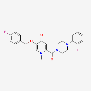 molecular formula C24H23F2N3O3 B2535202 5-((4-fluorobenzyl)oxy)-2-(4-(2-fluorophenyl)piperazine-1-carbonyl)-1-methylpyridin-4(1H)-one CAS No. 1021249-20-6