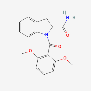 molecular formula C18H18N2O4 B2535209 1-(2,6-二甲氧基苯甲酰)吲哚啉-2-甲酰胺 CAS No. 1101190-40-2
