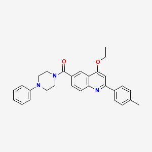 molecular formula C29H29N3O2 B2535212 (4-Ethoxy-2-(p-tolyl)quinolin-6-yl)(4-phenylpiperazin-1-yl)methanone CAS No. 1114834-23-9