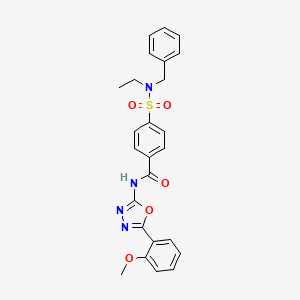 molecular formula C25H24N4O5S B2535218 4-[乙基-(苯甲基)磺酰胺基]-N-[5-(2-甲氧基苯基)-1,3,4-恶二唑-2-基]苯甲酰胺 CAS No. 501352-17-6