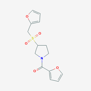 Furan-2-yl(3-((furan-2-ylmethyl)sulfonyl)pyrrolidin-1-yl)methanone