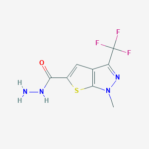 molecular formula C8H7F3N4OS B2535225 1-甲基-3-(三氟甲基)-1H-噻吩并[2,3-c]吡唑-5-甲酰肼 CAS No. 886360-63-0