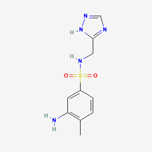 molecular formula C10H13N5O2S B2535229 3-amino-4-methyl-N-(1H-1,2,4-triazol-5-ylmethyl)benzenesulfonamide CAS No. 1283726-08-8