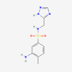 molecular formula C10H13N5O2S B2535229 3-amino-4-metil-N-(1H-1,2,4-triazol-5-ilmetil)bencenosulfonamida CAS No. 1283726-08-8