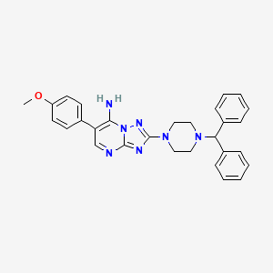 2-(4-Benzhydrylpiperazino)-6-(4-methoxyphenyl)[1,2,4]triazolo[1,5-a]pyrimidin-7-ylamine