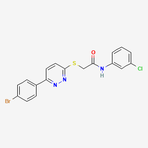 molecular formula C18H13BrClN3OS B2535236 2-((6-(4-溴苯基)吡啶嗪-3-基)硫代)-N-(3-氯苯基)乙酰胺 CAS No. 872694-90-1
