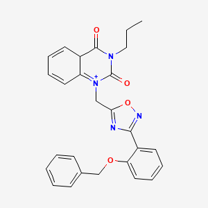 molecular formula C27H24N4O4 B2535254 1-({3-[2-(Benzyloxy)phenyl]-1,2,4-oxadiazol-5-yl}methyl)-3-propyl-1,2,3,4-tetrahydroquinazoline-2,4-dione CAS No. 2319923-87-8