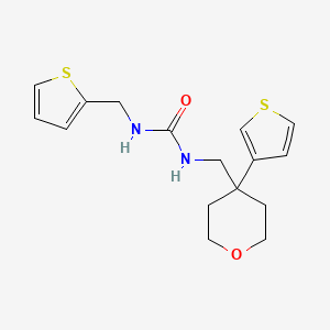 molecular formula C16H20N2O2S2 B2535258 1-(thiophen-2-ylmethyl)-3-((4-(thiophen-3-yl)tetrahydro-2H-pyran-4-yl)methyl)urea CAS No. 2319832-23-8