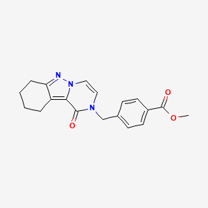 molecular formula C19H19N3O3 B2535260 methyl 4-[(1-oxo-7,8,9,10-tetrahydropyrazino[1,2-b]indazol-2(1H)-yl)methyl]benzoate CAS No. 1986396-12-6