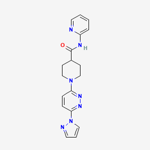 molecular formula C18H19N7O B2535263 1-(6-(1H-pyrazol-1-yl)pyridazin-3-yl)-N-(pyridin-2-yl)piperidine-4-carboxamide CAS No. 1286698-60-9