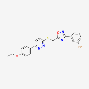 molecular formula C21H17BrN4O2S B2535273 3-({[3-(3-溴苯基)-1,2,4-恶二唑-5-基]甲基}硫代)-6-(4-乙氧基苯基)哒嗪 CAS No. 1111316-61-0
