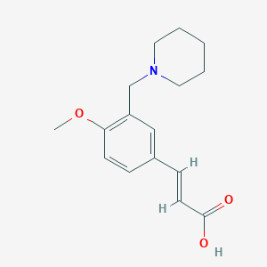 molecular formula C16H21NO3 B2535277 (2E)-3-[4-methoxy-3-(piperidin-1-ylmethyl)phenyl]acrylic acid CAS No. 893732-07-5