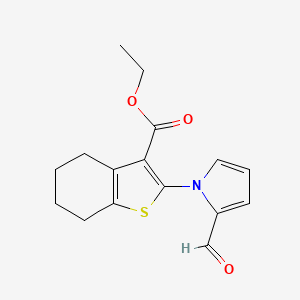 molecular formula C16H17NO3S B2535289 ethyl 2-(2-formyl-1H-pyrrol-1-yl)-4,5,6,7-tetrahydro-1-benzothiophene-3-carboxylate CAS No. 681460-07-1