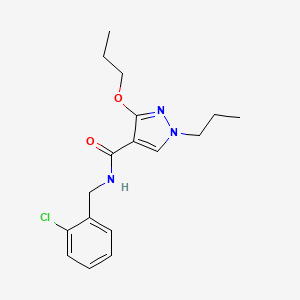 molecular formula C17H22ClN3O2 B2535292 N-(2-chlorobenzyl)-3-propoxy-1-propyl-1H-pyrazole-4-carboxamide CAS No. 1013765-27-9