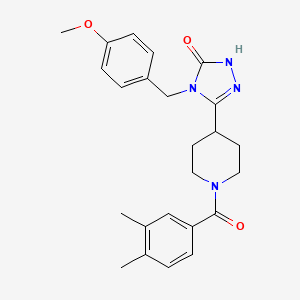 molecular formula C24H28N4O3 B2535297 5-[1-(3,4-二甲基苯甲酰)哌啶-4-基]-4-(4-甲氧基苄基)-2,4-二氢-3H-1,2,4-三唑-3-酮 CAS No. 1775561-13-1