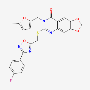 6-(((3-(4-fluorophenyl)-1,2,4-oxadiazol-5-yl)methyl)thio)-7-((5-methylfuran-2-yl)methyl)-[1,3]dioxolo[4,5-g]quinazolin-8(7H)-one