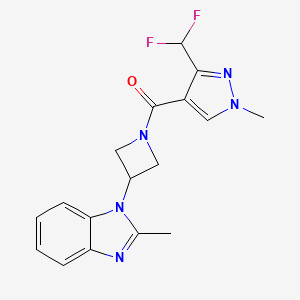 molecular formula C17H17F2N5O B2535321 [3-(Difluoromethyl)-1-methylpyrazol-4-yl]-[3-(2-methylbenzimidazol-1-yl)azetidin-1-yl]methanone CAS No. 2380170-16-9