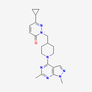 molecular formula C20H25N7O B2535323 6-环丙基-2-[(1-{1,6-二甲基-1H-吡唑并[3,4-d]嘧啶-4-基}哌啶-4-基)甲基]-2,3-二氢哒嗪-3-酮 CAS No. 2097933-80-5