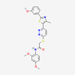 molecular formula C25H24N4O4S2 B2535324 N-(2,4-二甲氧基苯基)-2-((6-(2-(3-甲氧基苯基)-4-甲基噻唑-5-基)吡啶-3-基)硫代)乙酰胺 CAS No. 1005304-13-1