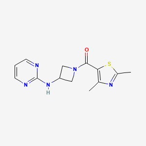 molecular formula C13H15N5OS B2535325 (2,4-Dimethylthiazol-5-yl)(3-(pyrimidin-2-ylamino)azetidin-1-yl)methanone CAS No. 2034285-99-7