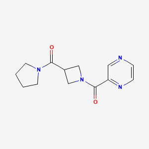 molecular formula C13H16N4O2 B2535326 Pyrazin-2-yl(3-(pyrrolidine-1-carbonyl)azetidin-1-yl)methanone CAS No. 1396875-52-7