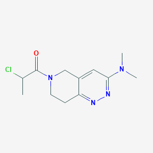 molecular formula C12H17ClN4O B2535328 2-Chloro-1-[3-(dimethylamino)-7,8-dihydro-5H-pyrido[4,3-c]pyridazin-6-yl]propan-1-one CAS No. 2411286-52-5