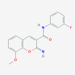 N-(3-fluorophenyl)-2-imino-8-methoxy-2H-chromene-3-carboxamide