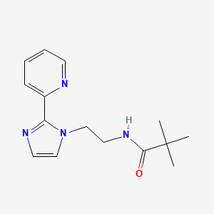 molecular formula C15H20N4O B2535345 N-(2-(2-(pyridin-2-yl)-1H-imidazol-1-yl)ethyl)pivalamide CAS No. 2034287-36-8