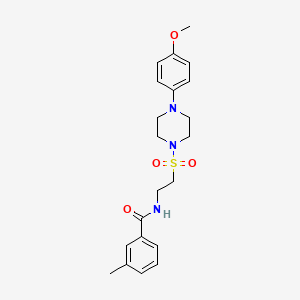 molecular formula C21H27N3O4S B2535347 N-[2-[4-(4-methoxyphenyl)piperazin-1-yl]sulfonylethyl]-3-methylbenzamide CAS No. 897619-19-1