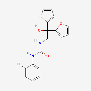 molecular formula C17H15ClN2O3S B2535350 1-(2-Chlorophenyl)-3-(2-(furan-2-yl)-2-hydroxy-2-(thiophen-2-yl)ethyl)urea CAS No. 2034633-52-6