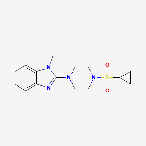 molecular formula C15H20N4O2S B2535353 2-(4-(cyclopropylsulfonyl)piperazin-1-yl)-1-methyl-1H-benzo[d]imidazole CAS No. 1219906-15-6
