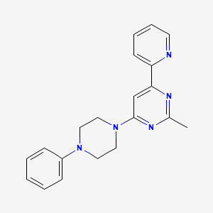 molecular formula C20H21N5 B2535356 2-Methyl-4-(4-phenylpiperazin-1-yl)-6-(pyridin-2-yl)pyrimidine CAS No. 1260948-74-0