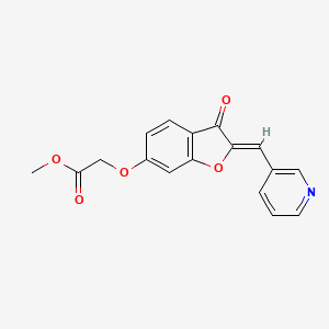 molecular formula C17H13NO5 B2535359 (Z)-methyl 2-((3-oxo-2-(pyridin-3-ylmethylene)-2,3-dihydrobenzofuran-6-yl)oxy)acetate CAS No. 620547-44-6