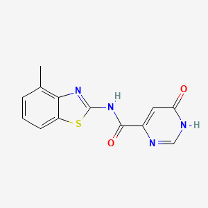 molecular formula C13H10N4O2S B2535361 6-hidroxi-N-(4-metilbenzo[d]tiazol-2-il)pirimidina-4-carboxamida CAS No. 2034447-88-4