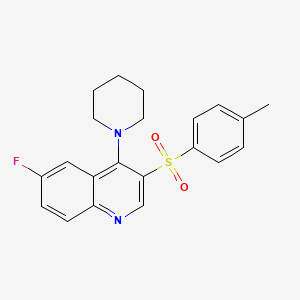 molecular formula C21H21FN2O2S B2535366 6-Fluoro-3-(4-methylbenzenesulfonyl)-4-(piperidin-1-yl)quinoline CAS No. 899726-48-8