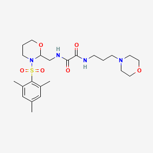 molecular formula C23H36N4O6S B2535369 N1-((3-(mesitylsulfonyl)-1,3-oxazinan-2-yl)methyl)-N2-(3-morpholinopropyl)oxalamide CAS No. 872975-86-5