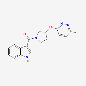 molecular formula C18H18N4O2 B2535371 (1H-indol-3-yl)(3-((6-methylpyridazin-3-yl)oxy)pyrrolidin-1-yl)methanone CAS No. 2034452-78-1