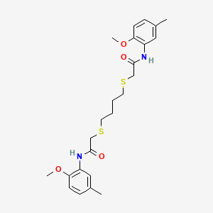 2-((4-((2-(2-Methoxy-5-methylanilino)-2-oxoethyl)sulfanyl)butyl)sulfanyl)-N-(2-methoxy-5-methylphenyl)acetamide