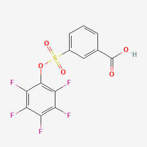 molecular formula C13H5F5O5S B2535377 3-[(2,3,4,5,6-五氟苯氧基)磺酰基]-苯甲酸 CAS No. 886361-31-5