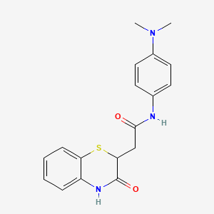 molecular formula C18H19N3O2S B2535383 N-[4-(dimethylamino)phenyl]-2-(3-oxo-3,4-dihydro-2H-1,4-benzothiazin-2-yl)acetamide CAS No. 301228-98-8