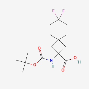 molecular formula C15H23F2NO4 B2535384 7,7-二氟-2-[(2-甲基丙烷-2-基)氧羰基氨基]螺[3.5]壬烷-2-羧酸 CAS No. 2567495-70-7