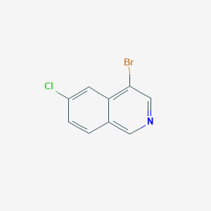 molecular formula C9H5BrClN B2535386 4-Bromo-6-chloroisoquinoline CAS No. 1782579-25-2