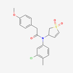 molecular formula C20H20ClNO4S B2535390 N-(3-chloro-4-methylphenyl)-N-(1,1-dioxido-2,3-dihydrothiophen-3-yl)-2-(4-methoxyphenyl)acetamide CAS No. 863008-06-4