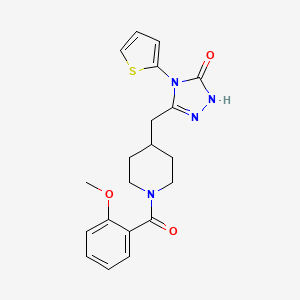 molecular formula C20H22N4O3S B2535393 3-((1-(2-methoxybenzoyl)piperidin-4-yl)methyl)-4-(thiophen-2-yl)-1H-1,2,4-triazol-5(4H)-one CAS No. 2034232-61-4