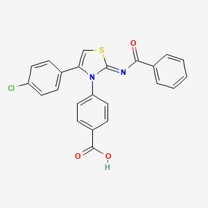 molecular formula C23H15ClN2O3S B2535396 4-[2-benzoylimino-4-(4-chlorophenyl)-1,3-thiazol-3-yl]benzoic Acid CAS No. 402945-76-0