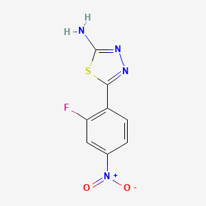 molecular formula C8H5FN4O2S B2535410 5-(2-氟-4-硝基苯基)-1,3,4-噻二唑-2-胺 CAS No. 1119265-98-3